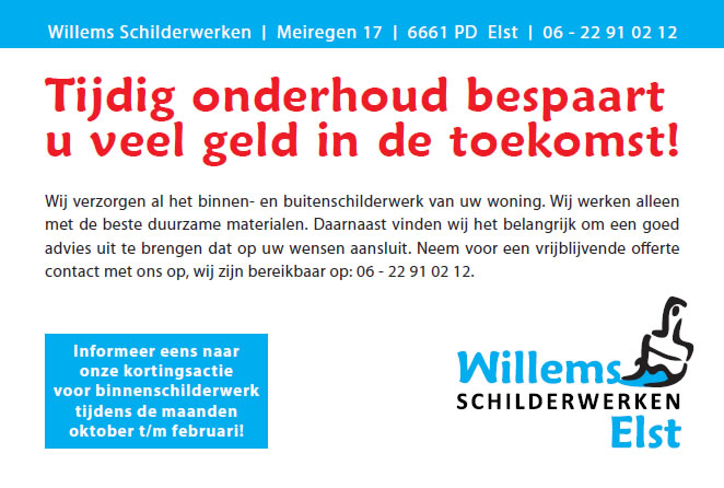 binnekort online: Willems Schilderwerken